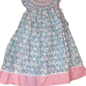 Claire & Charlie Pink Smocked Dress 3 Blue Cotton